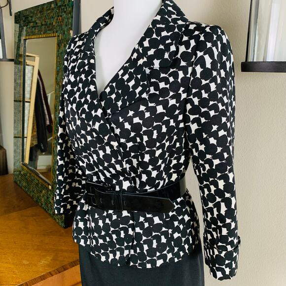 Tahari ASL Petite Size 4P 2-Piece Skirt Suit Blazer Jacket Black Career Formal - Picture 5 of 14